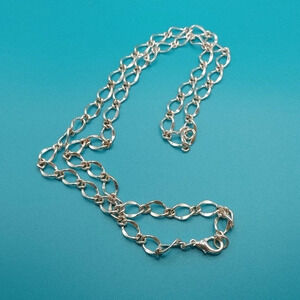 Fashion Statement Silver Tone 28" Link Chain Lobster Clasp Necklace